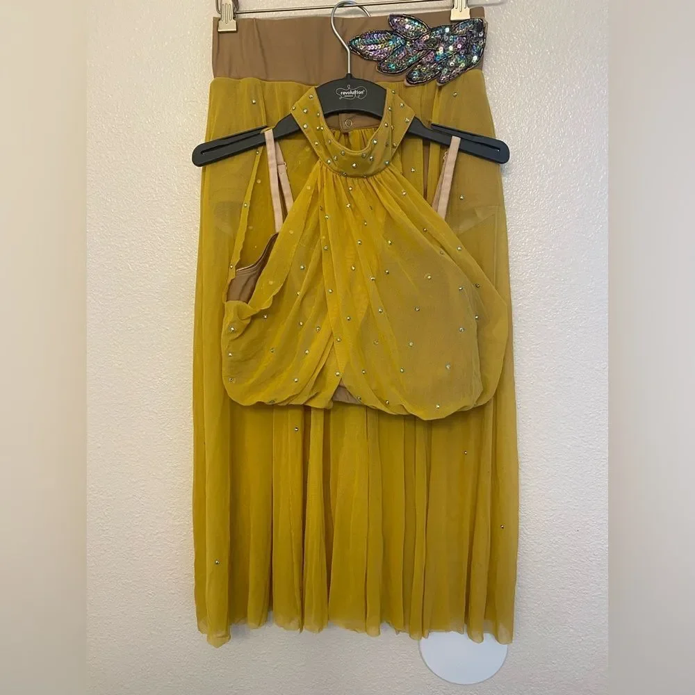 Revolution Tenth House 2 piece dance costume yellow ENIGMA TH21006 MA adult